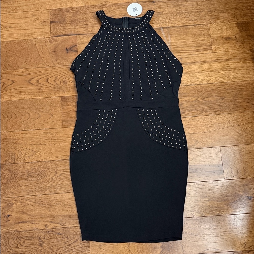 Elegant Black Studded Women's Dress